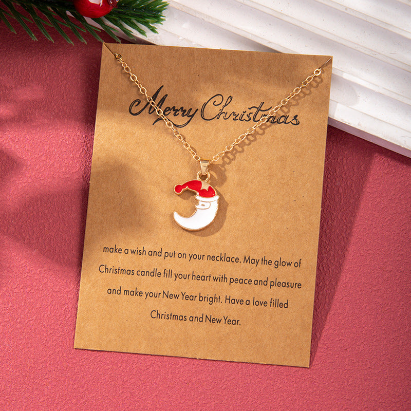 Wholesale Christmas Colored Oil Drop Pendant Christmas Tree Necklaces ACC-NE-Zhey002