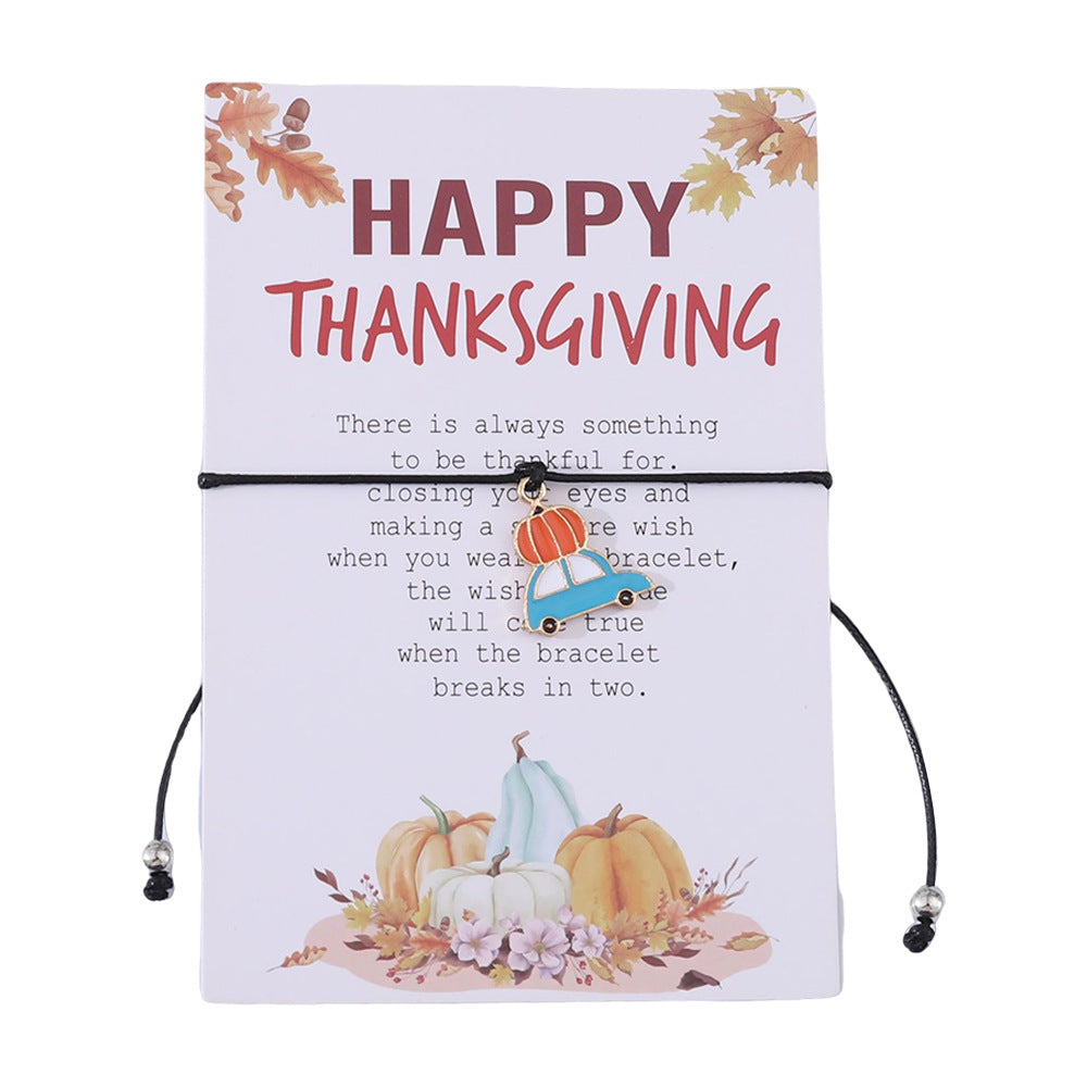 Wholesale Thanksgiving Maple Leaf Turkey Pine Cone Bracelet