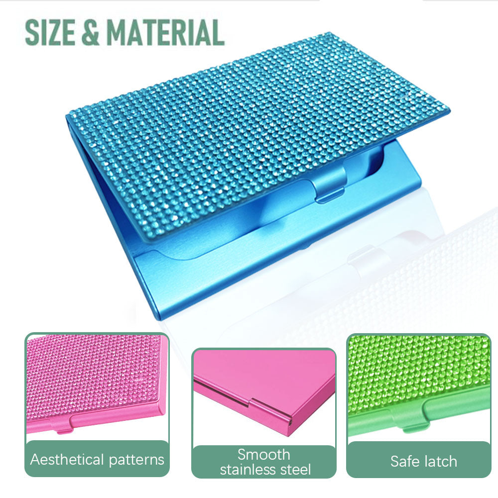 Wholesale Metal Rhinestone Business Card Holder with Rhinestone Business Card Box ACC-BCB-ChiHai001