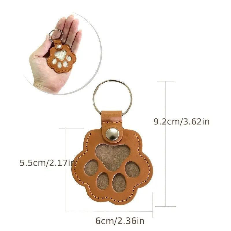 Wholesale Leather Cat Paw Keychain Cute Kitten Paw Pendant for Pet Hair Collection
