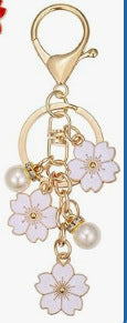 Wholesale Cute Pink Flower Keychain Women S Fashion Accessory Zinc Alloy Keyring Gift