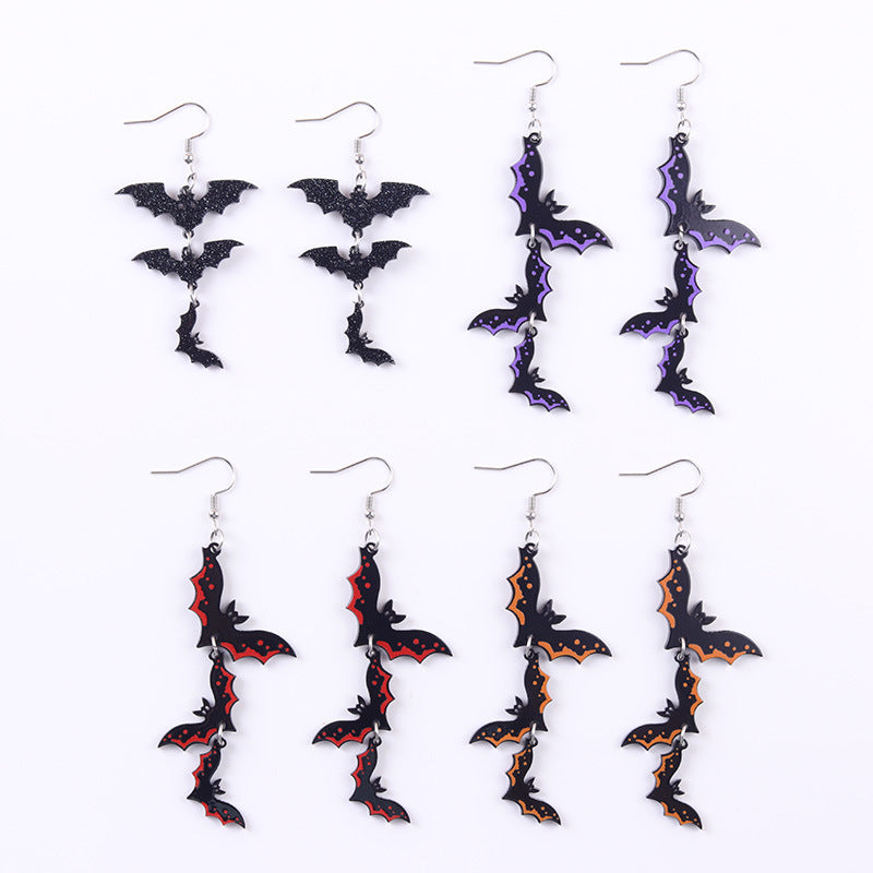Wholesale Chic Geometric Acrylic Bat Earrings  Jewelry Accessory