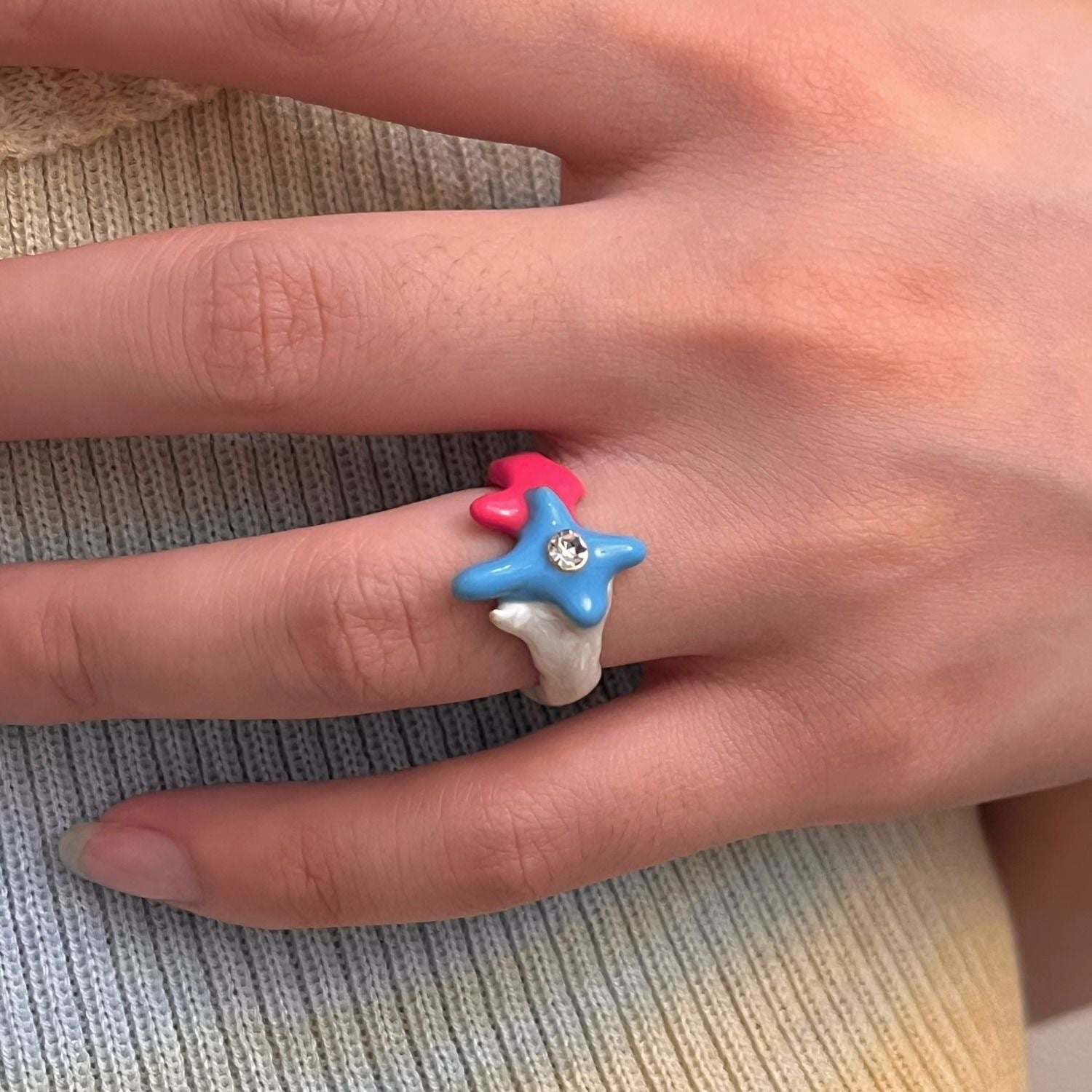 Wholesale Cute Cartoon Ugly Cute Dropping Glaze Ring
