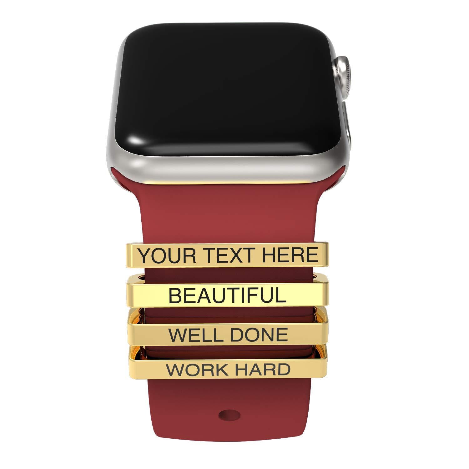 Wholesale Stylish Decorative Buckle Pendant Zinc Alloy Electroplated Laser Engraved Letters For Strap