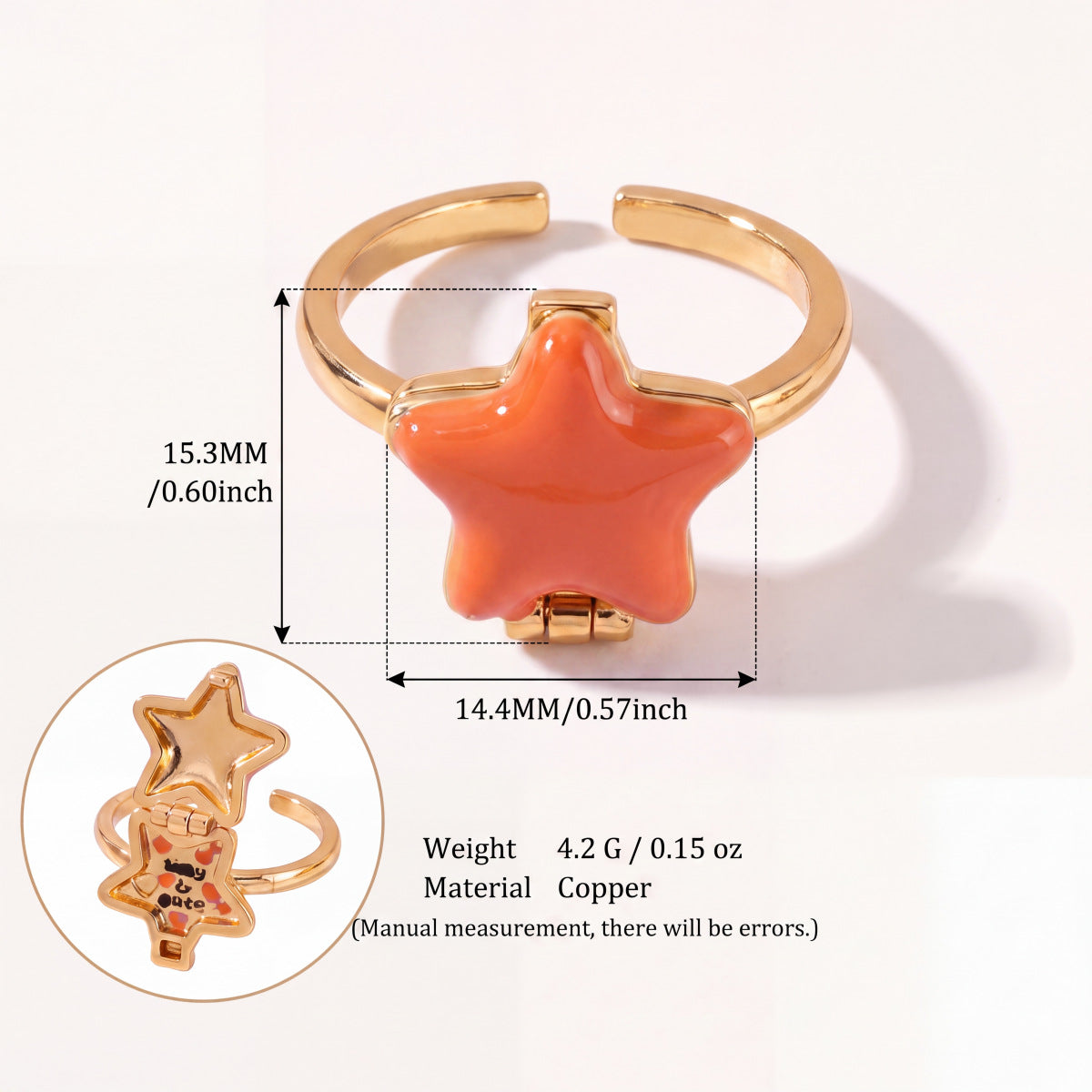 Wholesale Fashion Heart Locket Necklace For Women Copper Pink Gold Plated Cute Star Pendant Jewelry Gift