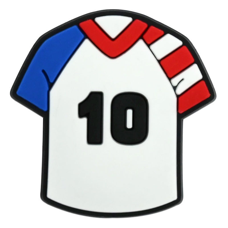 Wholesale Random 100pcs USA Football   PVC Soft Rubber Shoe Buckle Decoration