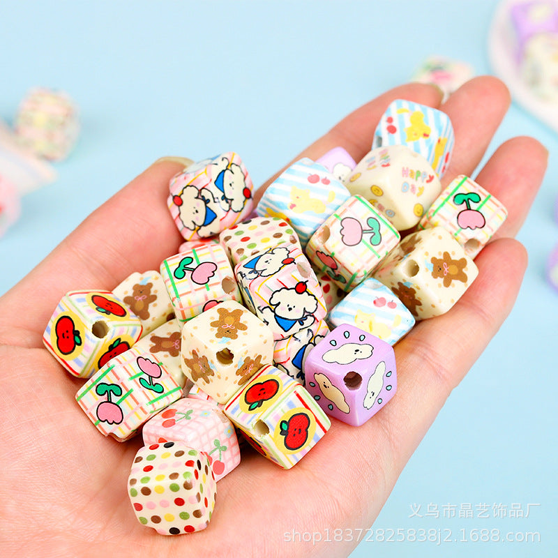 Wholesale random 10pcs Creative Oblique Hole  Focal Beads DIY Bead Accessories