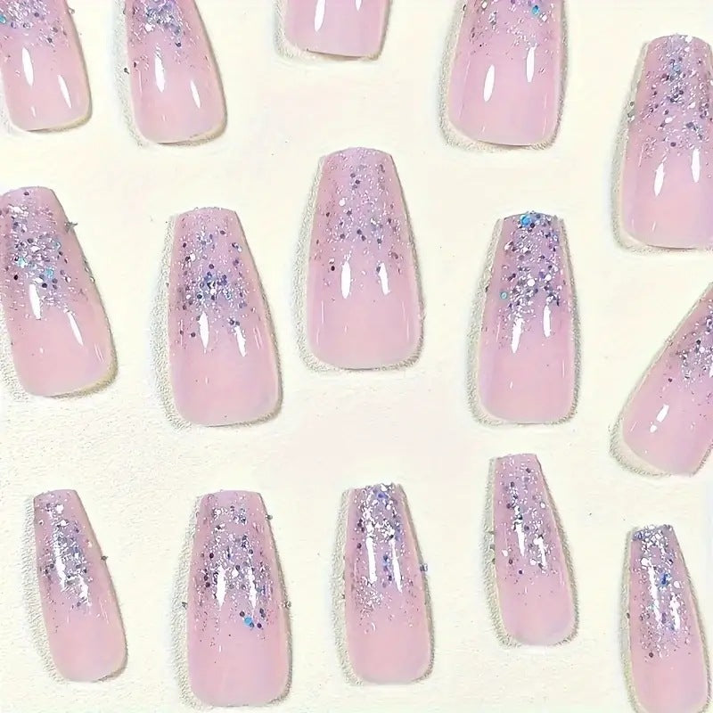 Wholesale 24 Pieces/box Flash Pink Nails Kits Nail Stickers