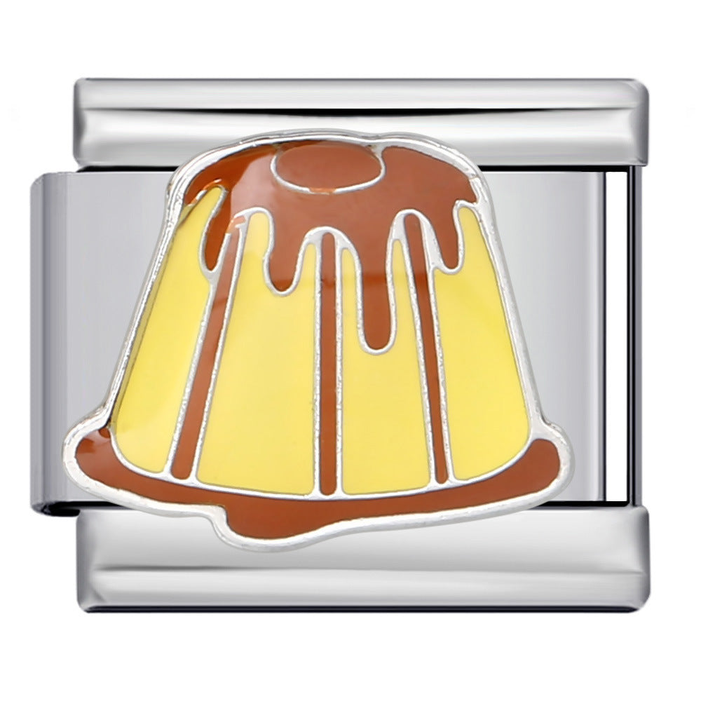 Wholesale Italian Charm Bracelet 9mm DIY Splicing Removable Cartoon Food Element Stainless Steel Composable Bracelet