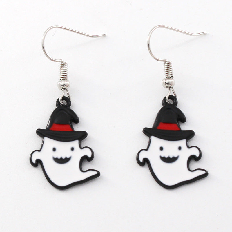 Wholesale Halloween Alternative Ghost Alloy Oil Drop Earrings ACC-ES-Liyao007