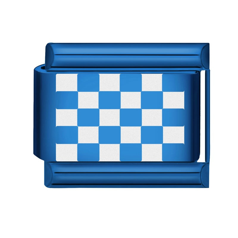 Wholesale Italian Charm Bracelet 9mm DIY Splicing Blue Series Stainless Steel Composable Bracelet