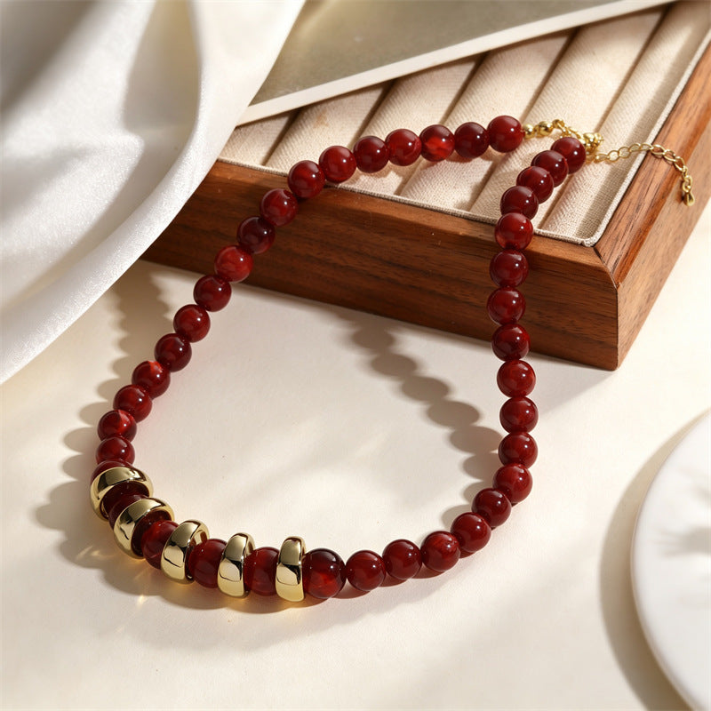 Wholesale Acrylic Round Bead Necklace For Women Trendy Collarbone Chain Handmade Jewelry Accessory For Everyday Wear