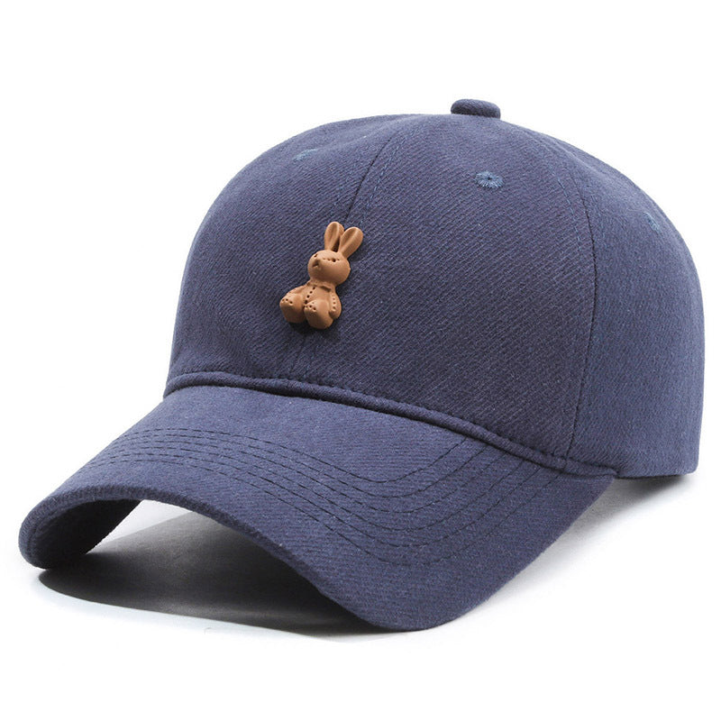 Wholesale brushed soft top baseball cap rabbit ear hat