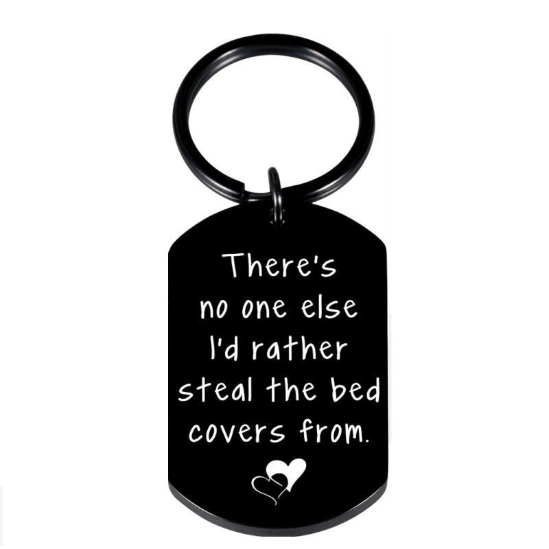 Wholesale Titanium Steel Couple Dog Tag Keychain Valentine S Day Anniversary Gift Fashion Accessory