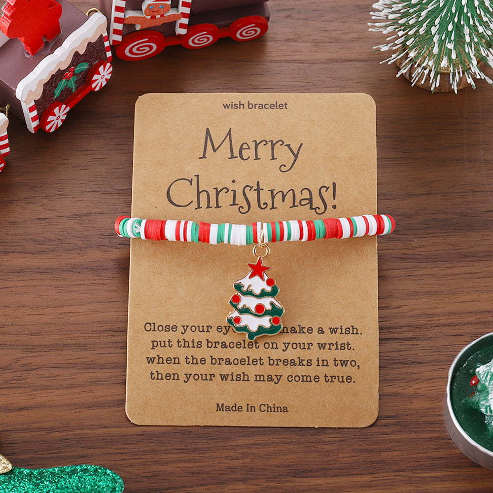 Wholesale Christmas Cute Elk Christmas Tree Braided Bracelet ACC-BT-ChuLian001
