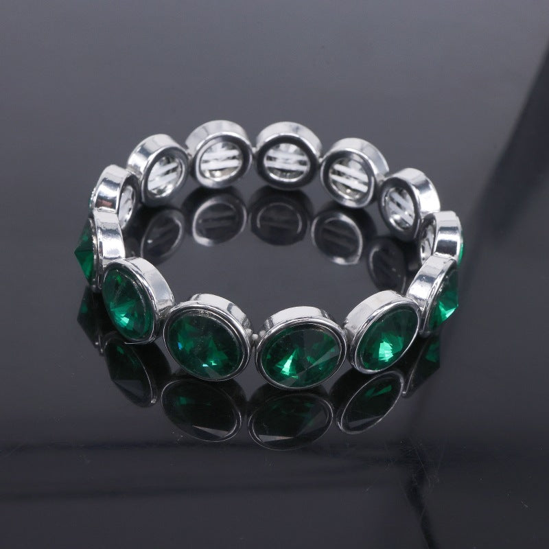 Wholesale Vacation Style Gold Electroplated Zinc Alloy Colored Glass Bracelet,  Modern Jewelry Accessory