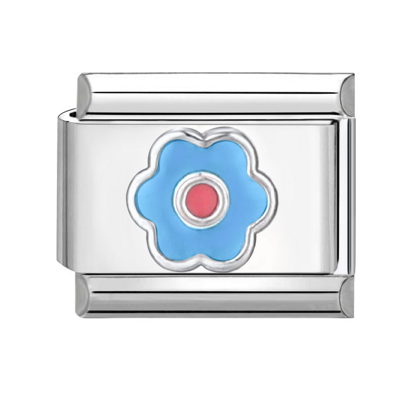 Wholesale Italian modular bracelet 9mm DIY splicing detachable flower series stainless steel combinable bracelet