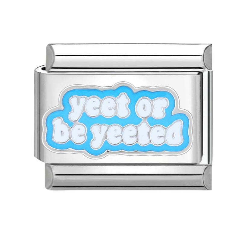 Wholesale Italian Charm Bracelet 9mm DIY Splicing Cute Cartoon Stainless Steel Composable Bracelet