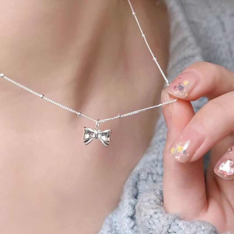 Wholesale light luxury bow pendant necklace