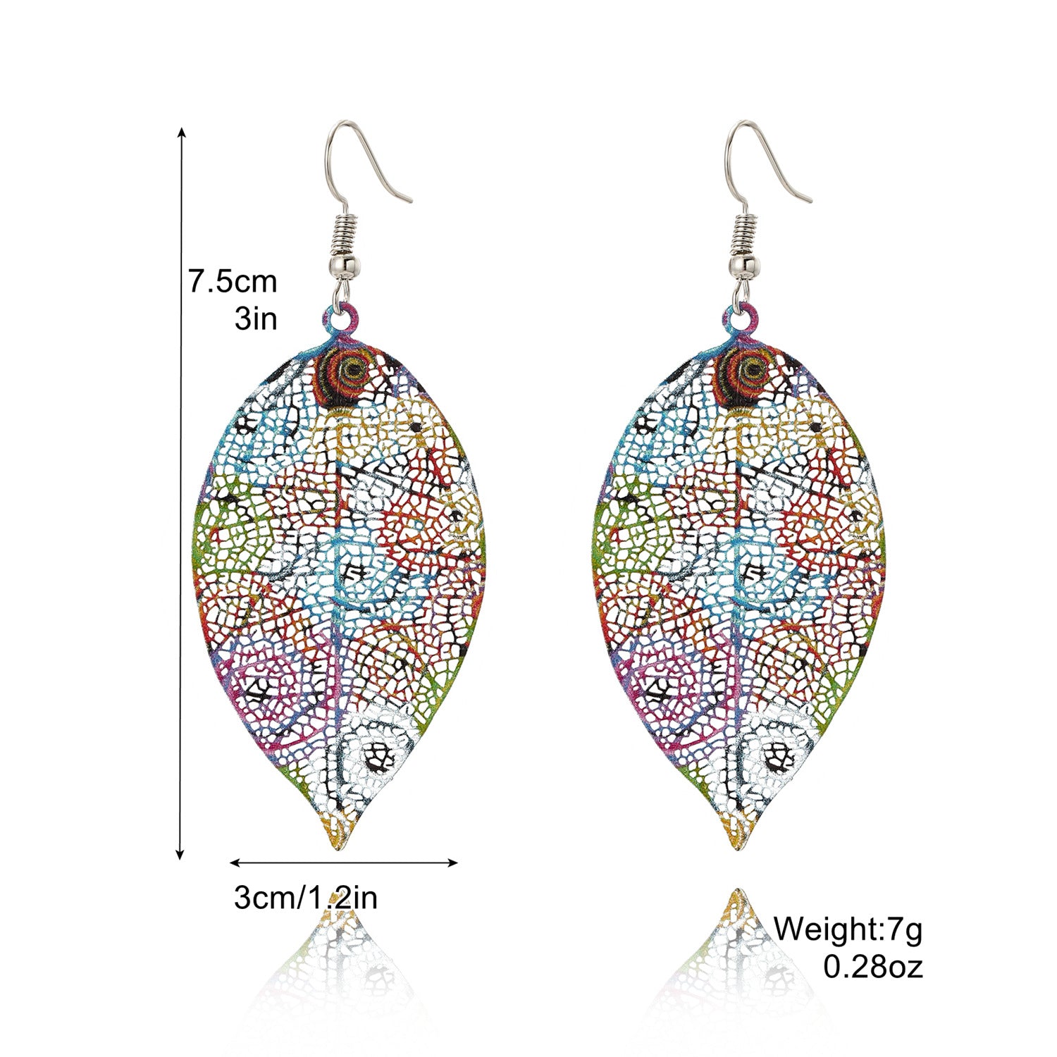 Wholesale Vintage Leaf Earrings Gold Double Layer Hollow Leaf Earrings ACC-ES-ManYi010