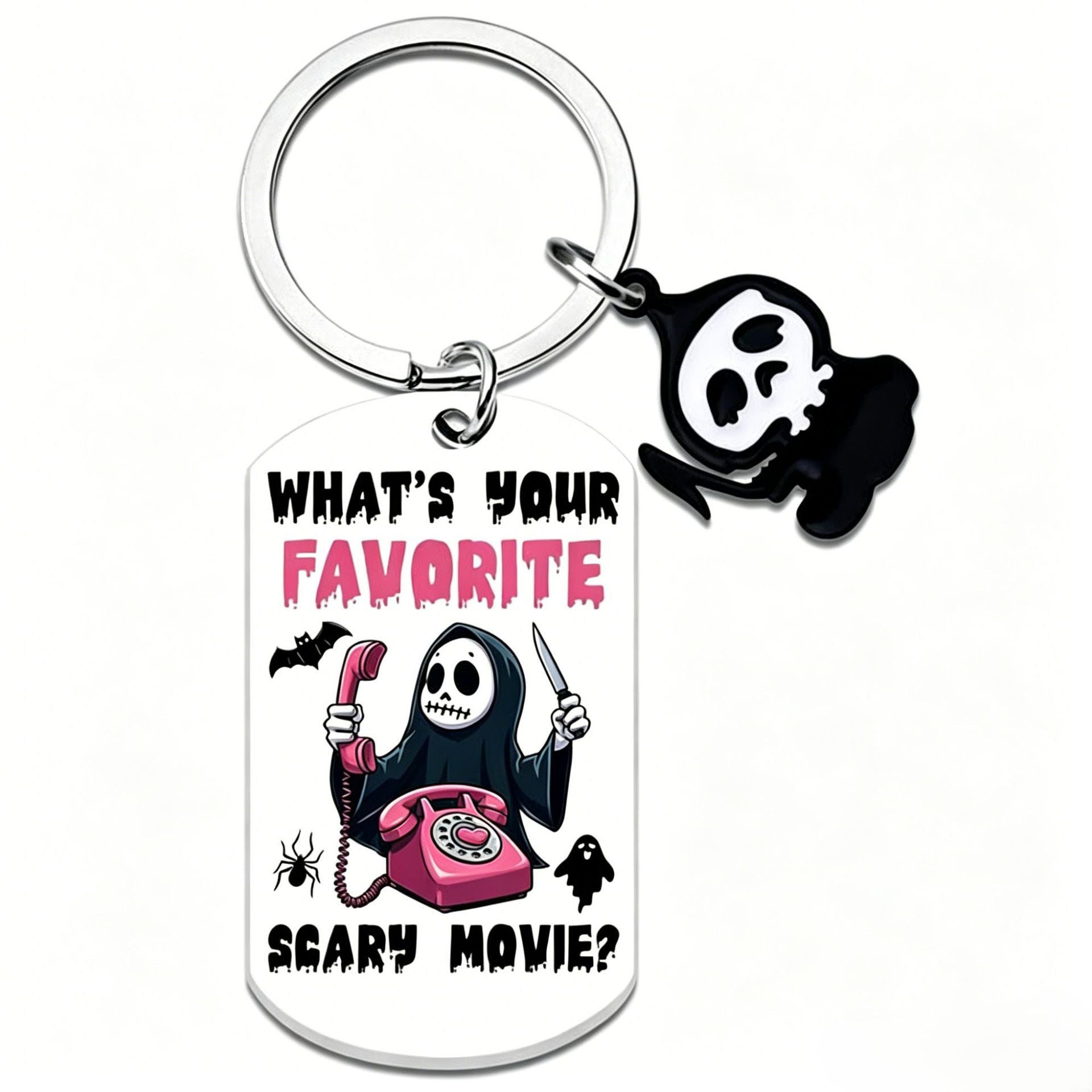 Wholesale  Ghost Pattern Stainless Steel Keychain Decorative Accessory for Party Gifts