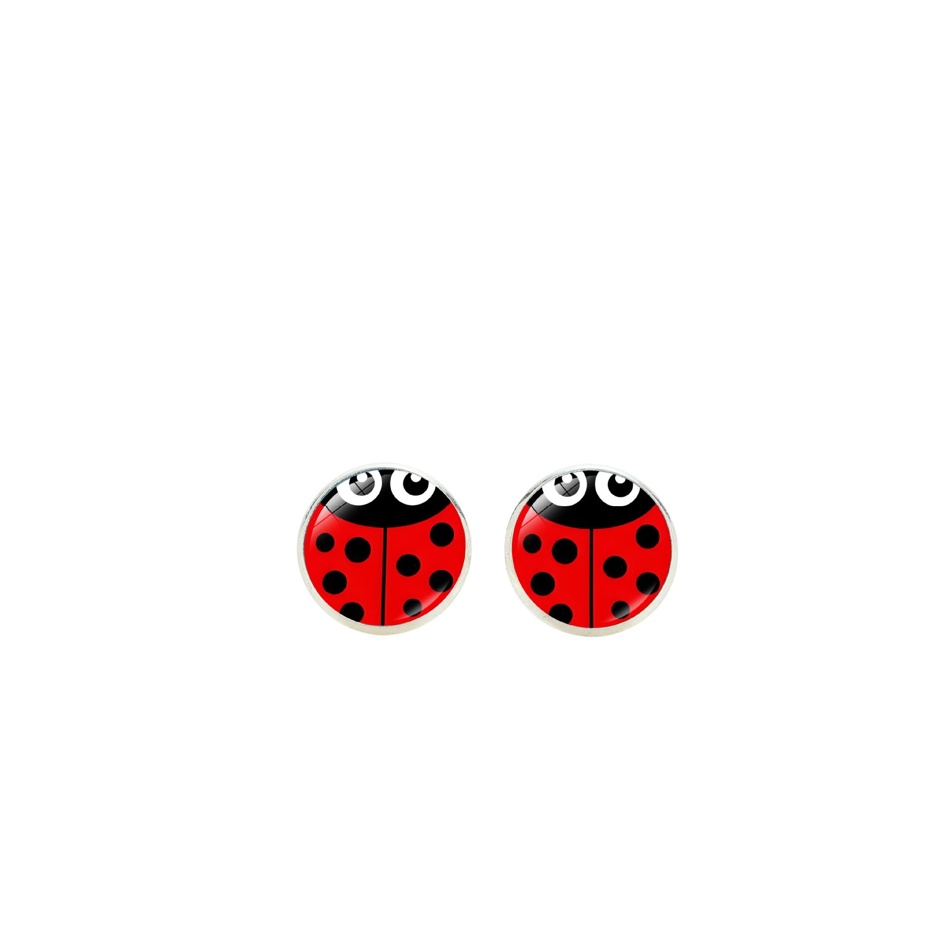 Wholesale Anime cartoon polka dot ladybug alloy earrings