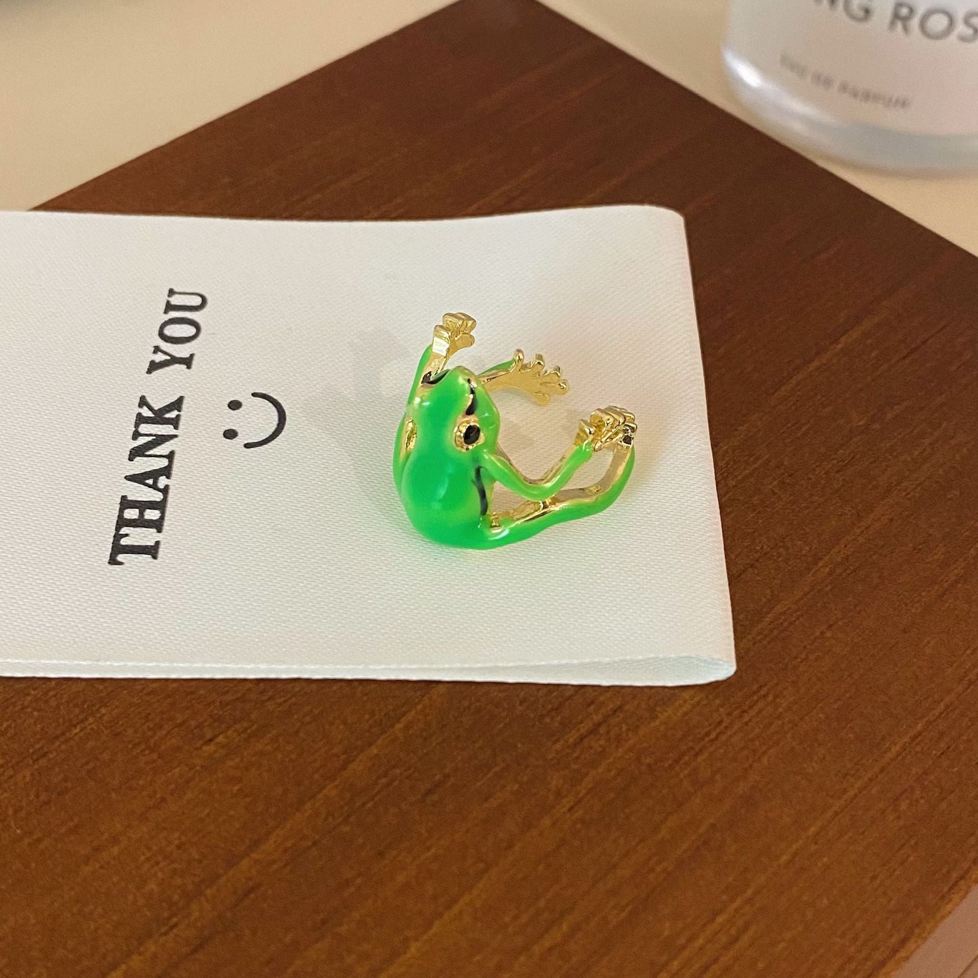 Wholesale Tree Frog Green Funny Frog Open Adjustable Rings ACC-RS-YuanRan001