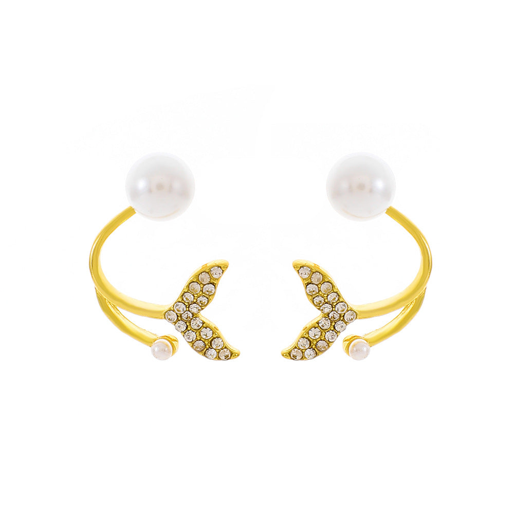 Wholesale mermaid tail jewelry suit clavicle chain earrings