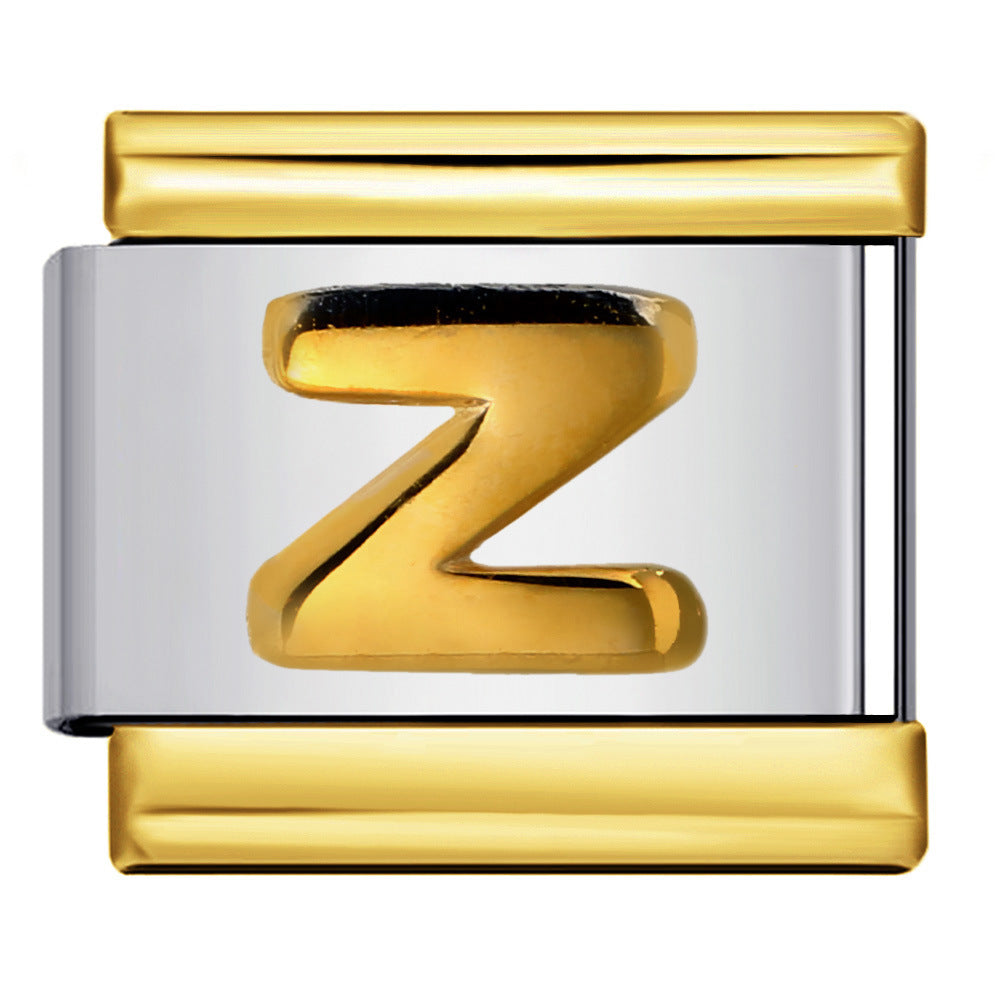 Wholesale Italian Charm Bracelet 9mm DIY Splicing Removable Raised Letters Stainless Steel Composable Bracelet