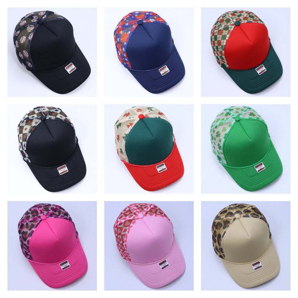 Wholesale Pink Plaid Cow Print Baseball Cap