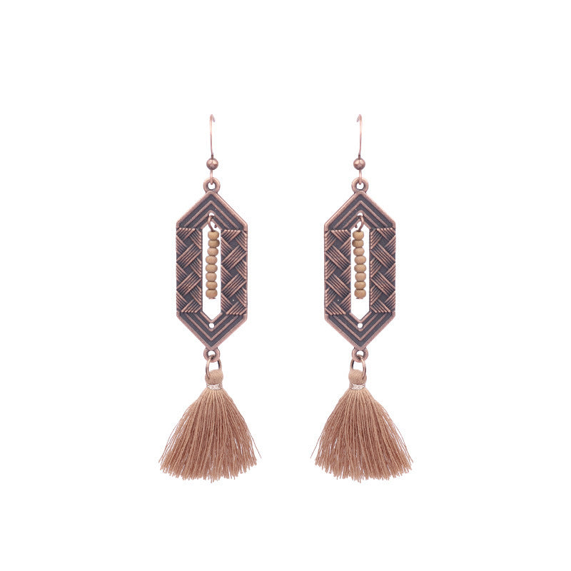Wholesale Vintage Tassel Alloy Earrings Set Fashion Jewelry Accessory