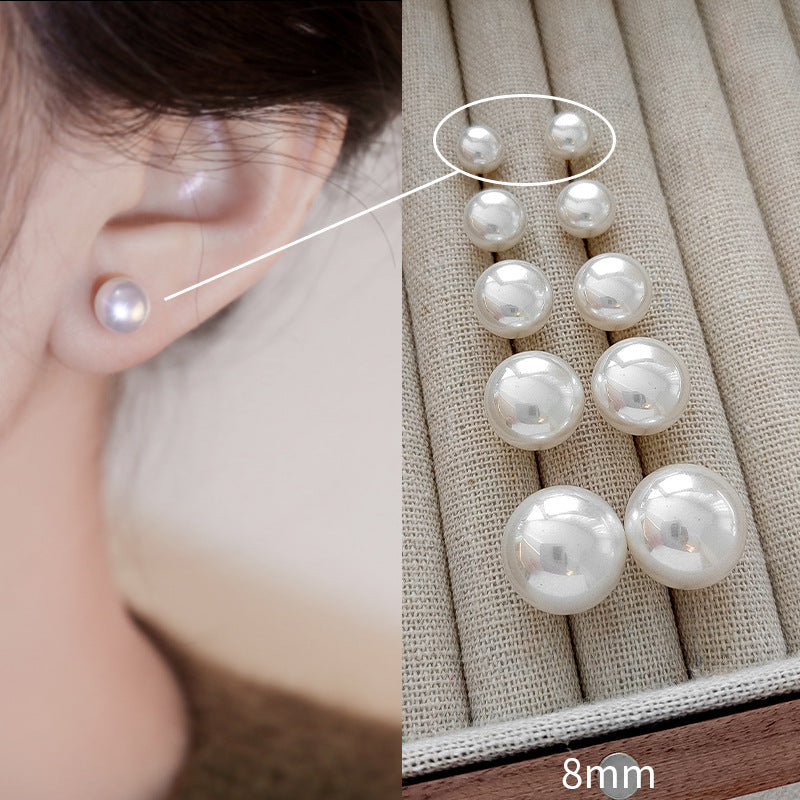Wholesale Steamed Bun Pink Pearl Minimalist Earrings