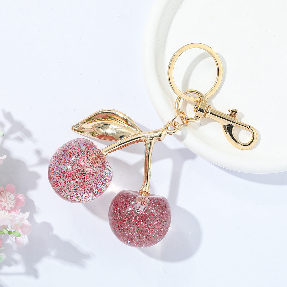 Wholesale Light Luxury Fashion Cherry Keychain Bag Pendant Women' s Bag Jewelry