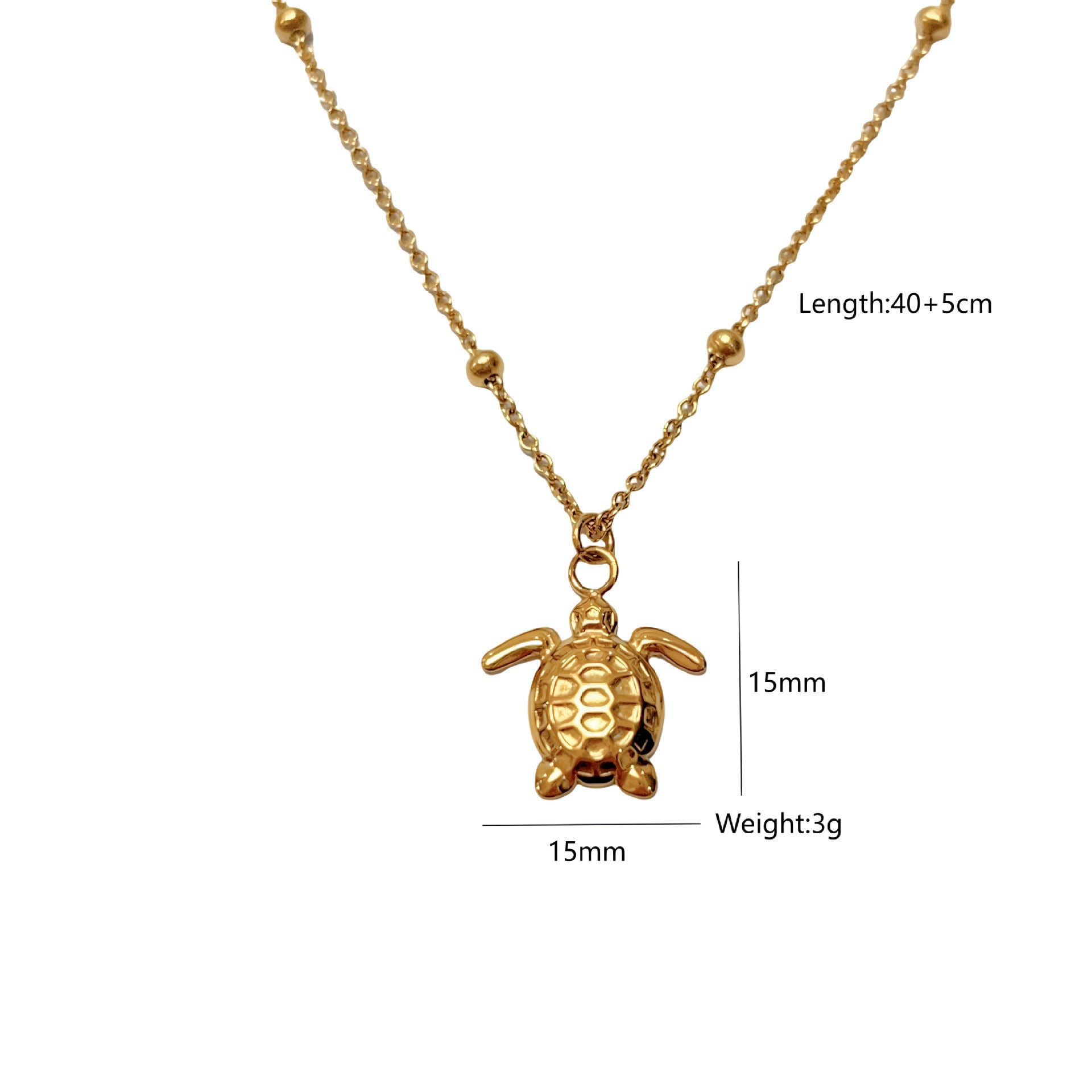 Wholesale Turtle Sword Pendant Green Stone  Natural Retro High Fashion Pendant Titanium Steel Necklace