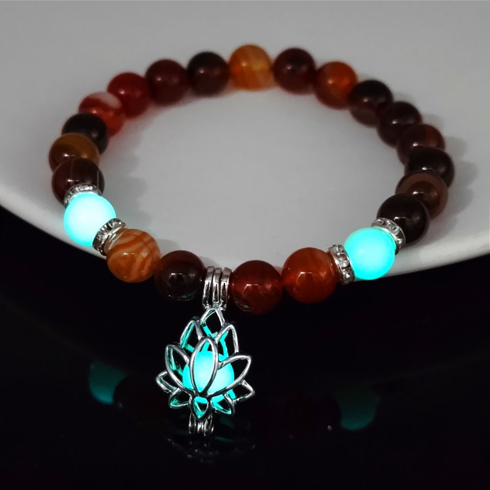 Wholesale  White Turquoise Luminous Lotus Bracelet