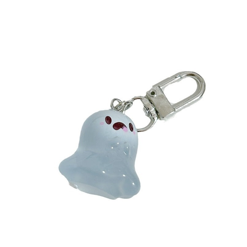 Wholesale Glow-in-the-Dark Laughing Ghost Resin Keychain  Bag Charm Gift