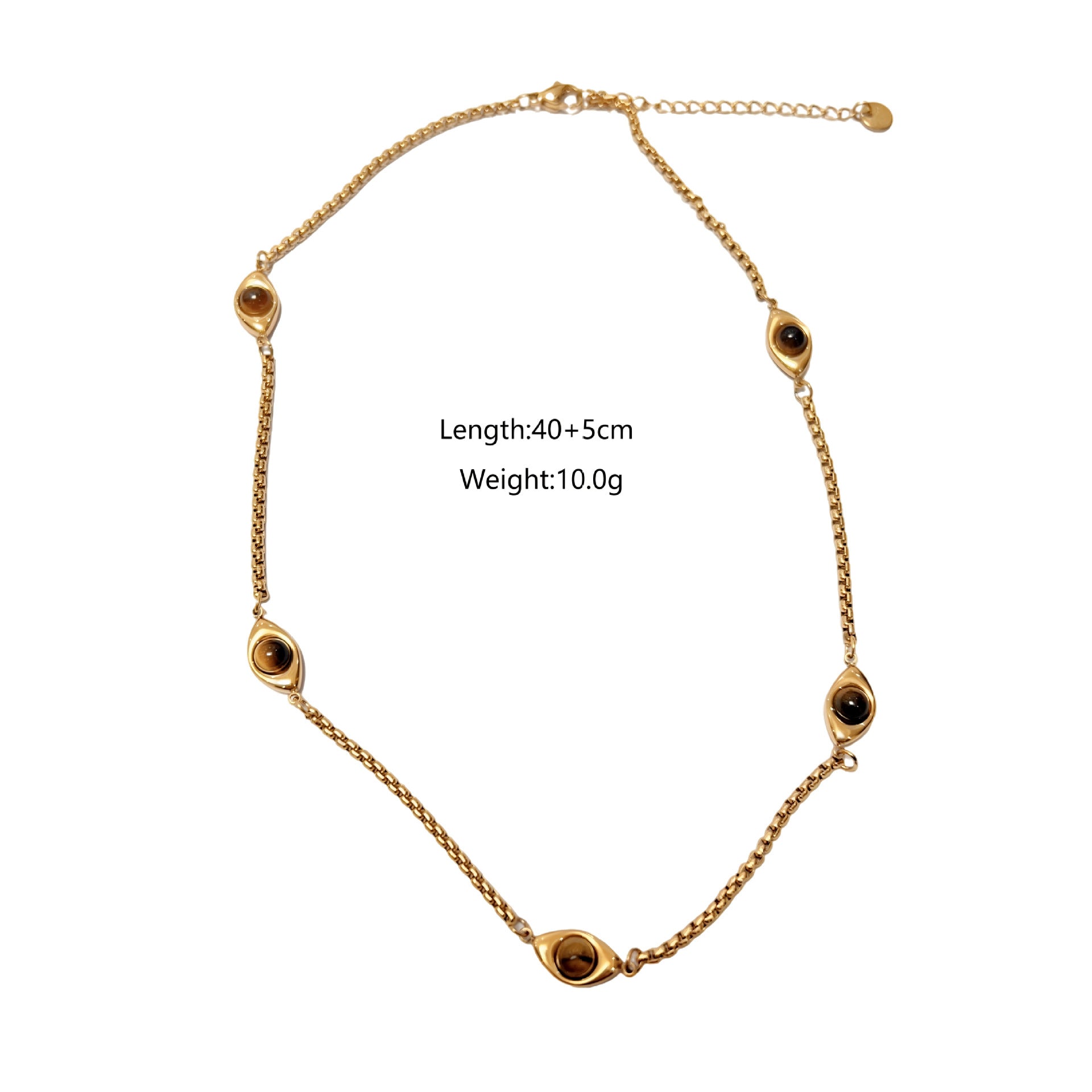 Wholesale  Yellow Tiger Stone Pendant Necklace Natural Stone Stainless Steel Jewelry