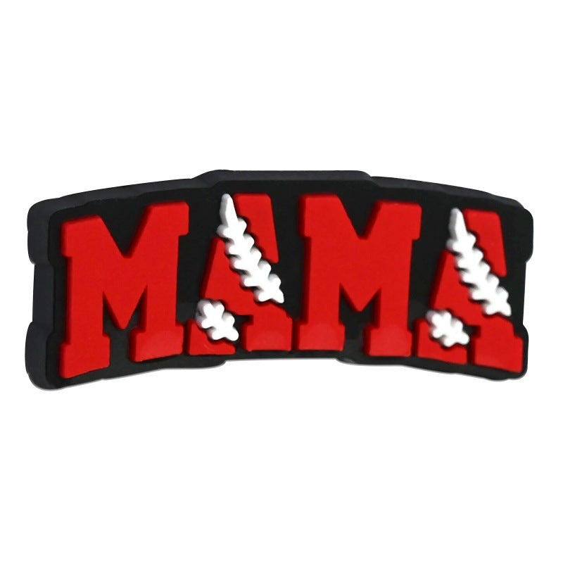 Wholesale 100pcs randomly Baseball series PVC soft rubber double-sided perforated cartoon bead ornaments