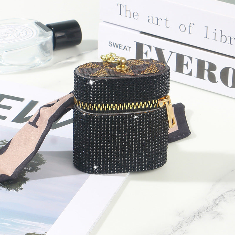 Wholesale Full Diamond Storage Wireless Keychains Wallet Earphone Case ACC-EPC-RuiJie002