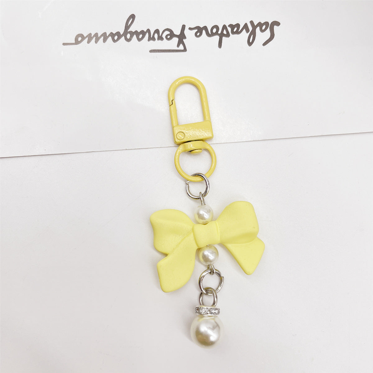 Wholesale Candy Colored Bowknot Texture Keychain Bag Charm Phone Accessory Gift