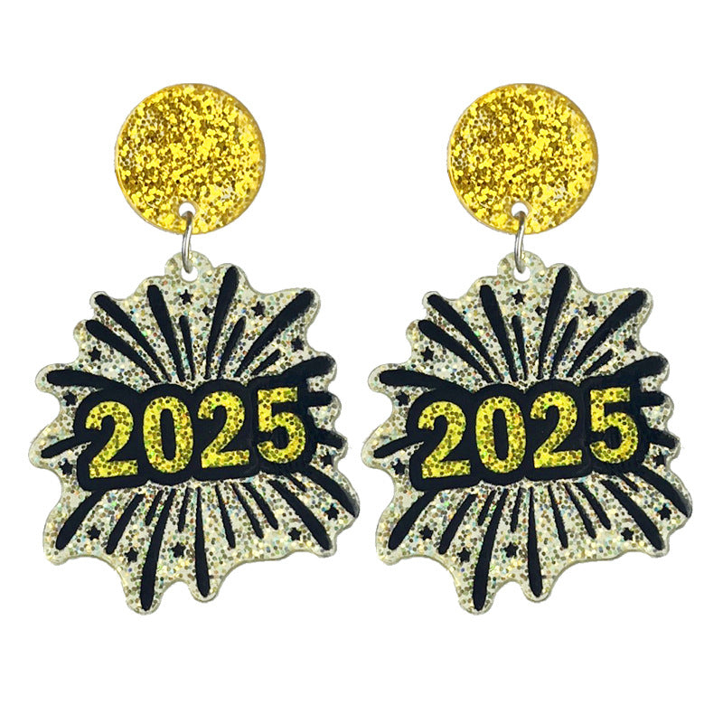 Wholesale  2 Pairs/pack Acrylic Fireworks Champagne Toast Shining Earrings ACC-ES-HY190