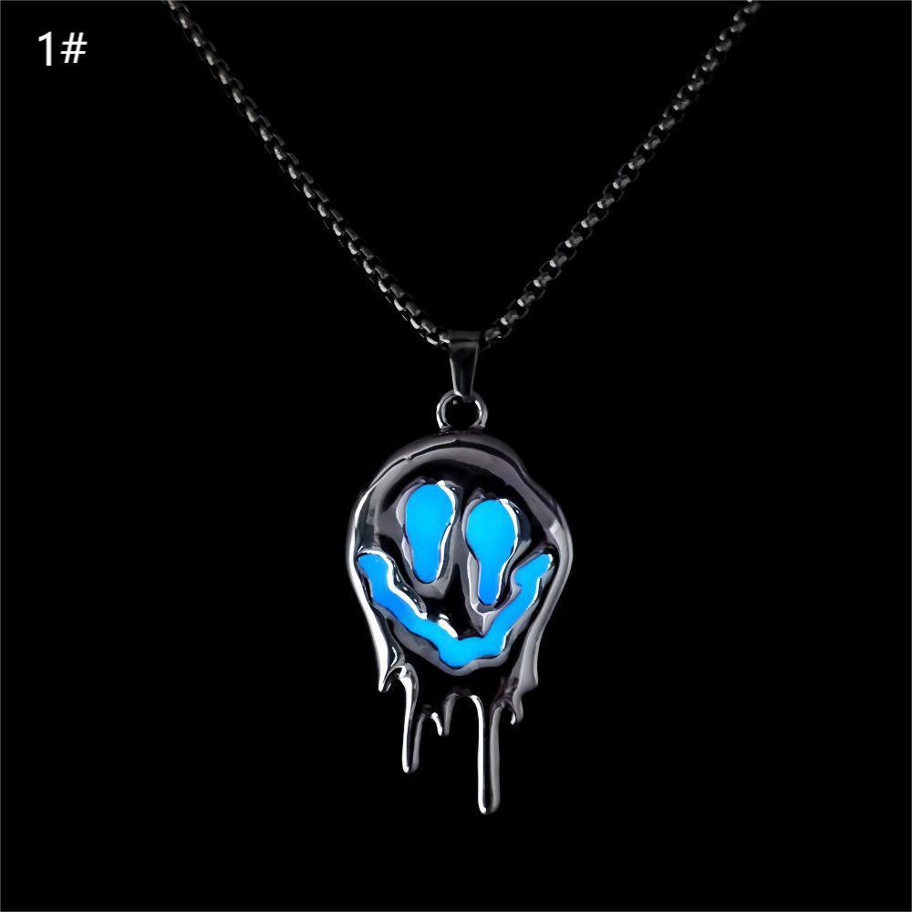 Wholesale Zinc Alloy Luminous Necklace  Luminous Ghost Face Pendant