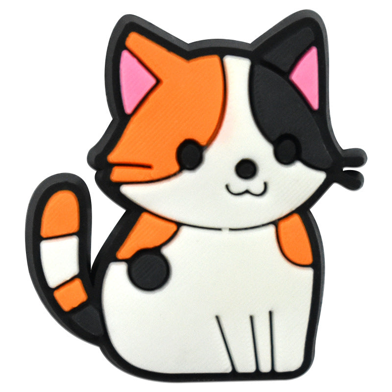 Wholesale  Random 100pcs  Cat  PVC Soft Rubber Shoe Buckle Decoration