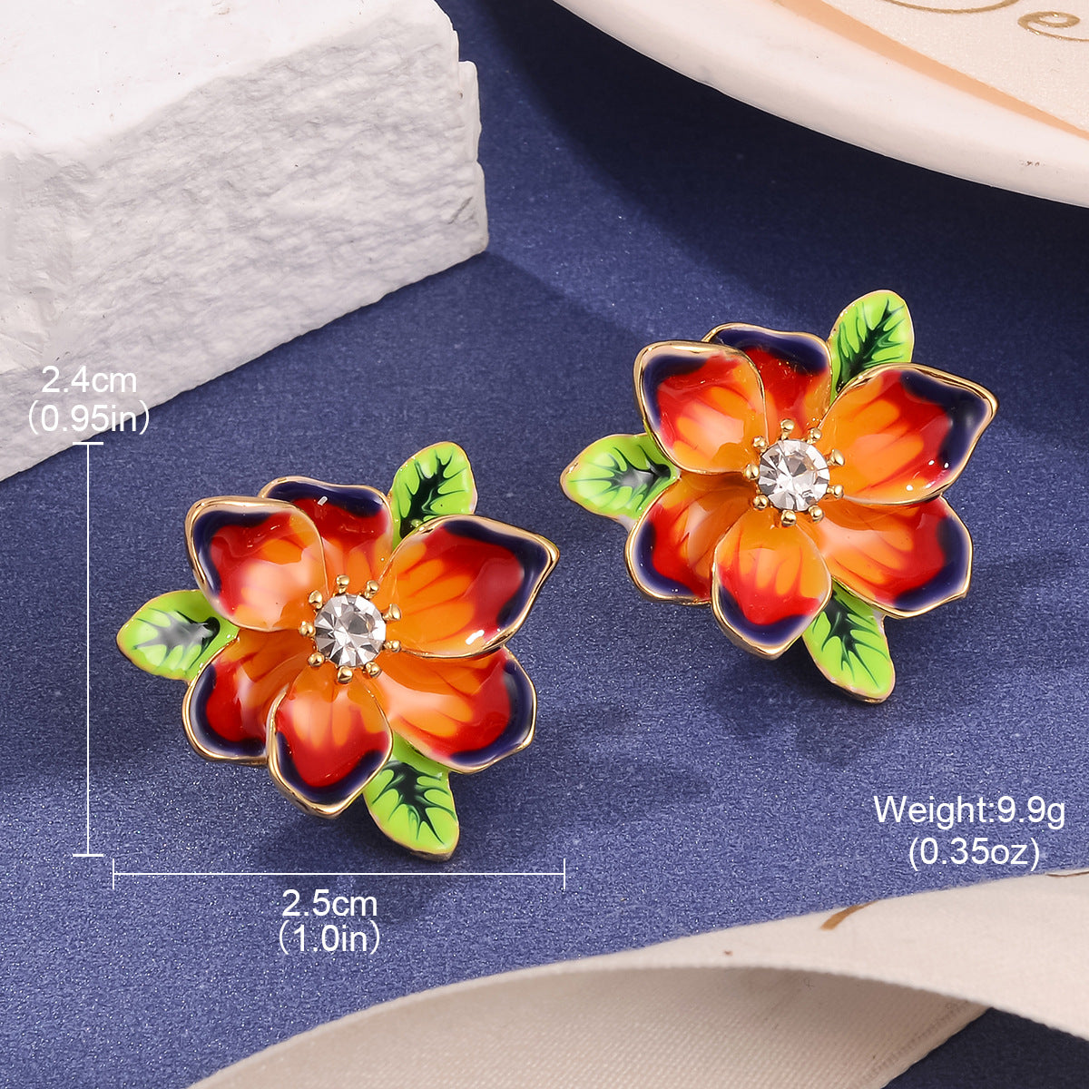 Wholesale Retro Exquisite Enamel Oil Drop Oil Painting Earrings