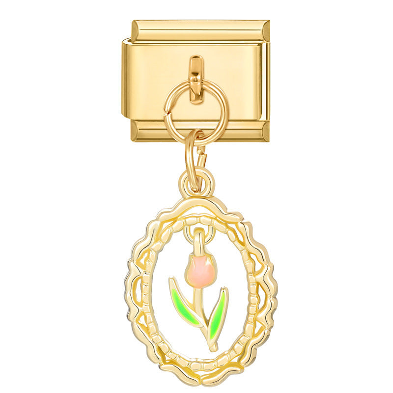 Wholesale Italian Charm Bracelet 9mm DIY Splicing Creative Pendant Stainless Steel Composable Bracelet