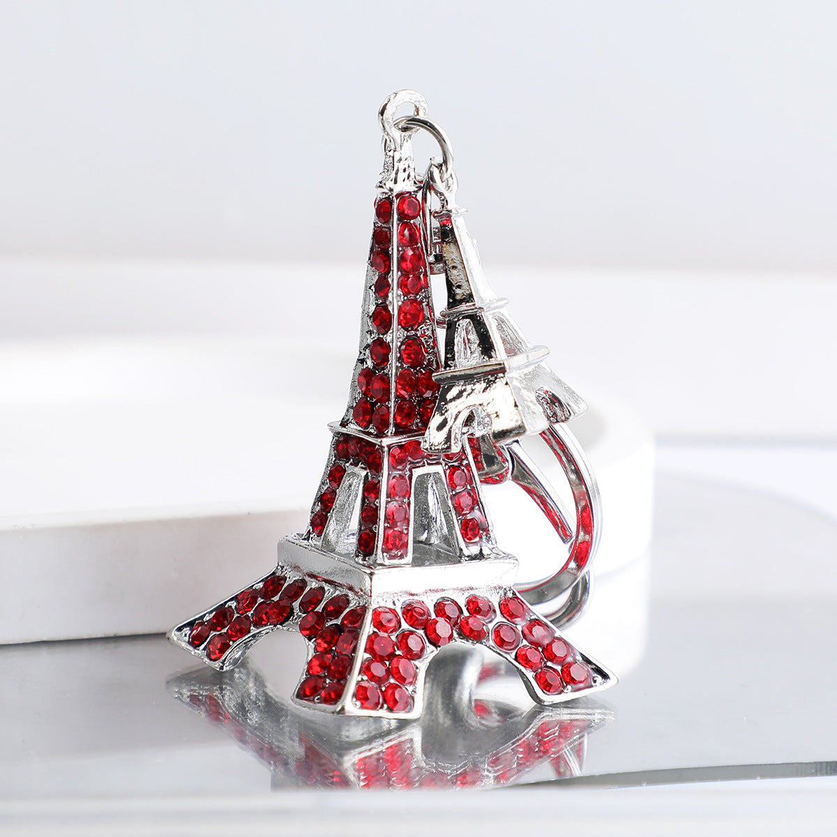 Wholesale Creative Rhinestone Paris Eiffel Tower Car Keychain