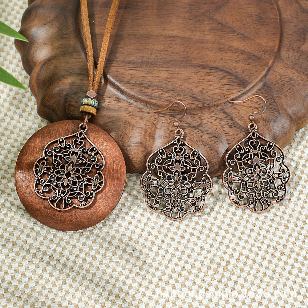 Wholesale Alloy Bohemian Handmade Braided Tassel Earrings Retro Ethnic Style Fashion Accessory