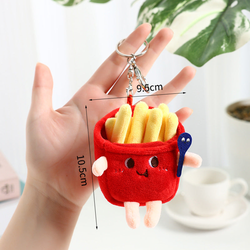 Wholesale Cartoon Chips Burger Hot Dog Plush Keychain ACC-KC-XiaW002