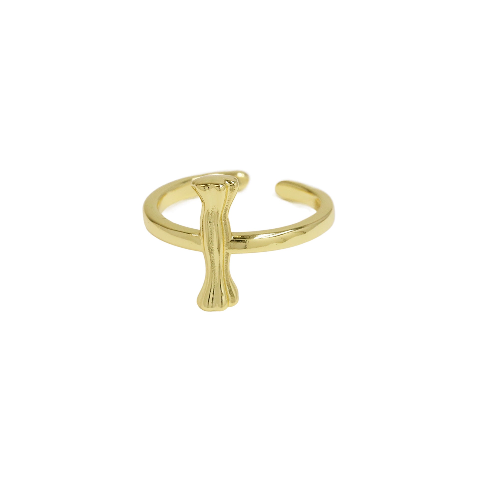 Wholesale  Golden Bamboo Bamboo Simple 26 English Letters Open Ring
