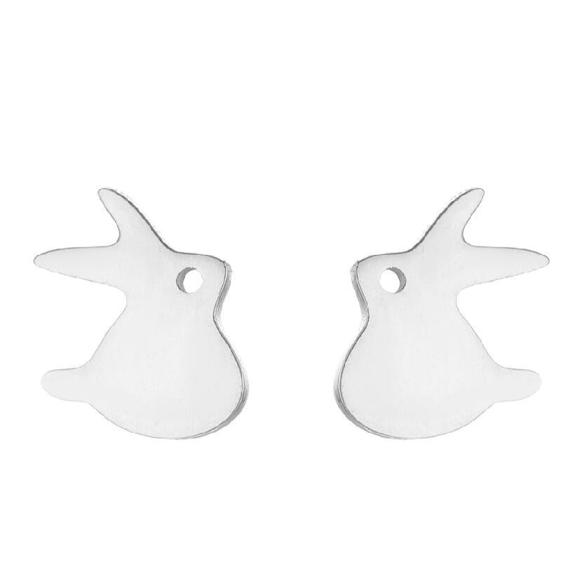 Wholesale  Cute Animal Earrings  Stainless Steel New Bat Rabbit Bird Cat Earrings